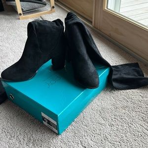 Mid heel tall boots